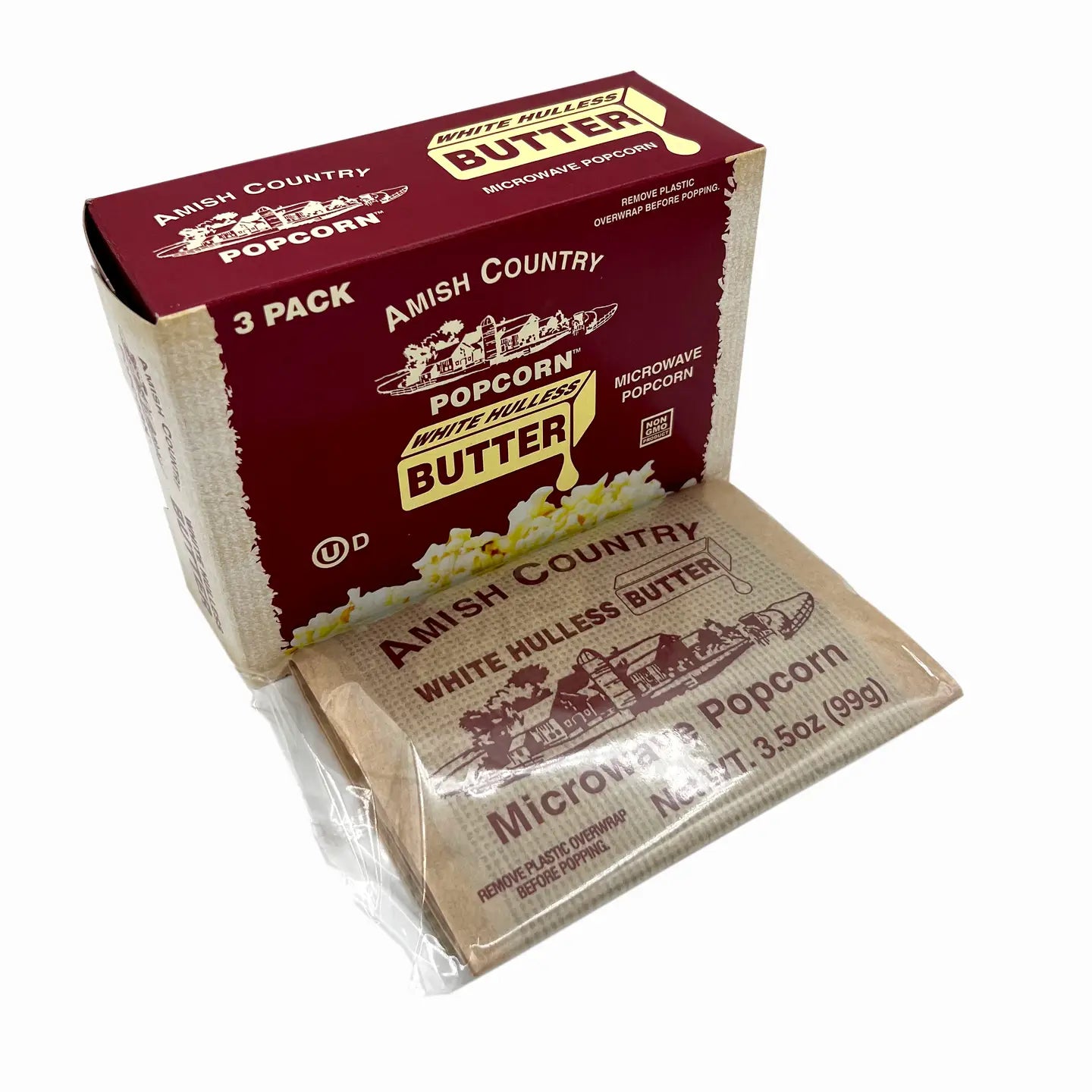 Butter White Hull less Microwave Popcorn - 3 Pack