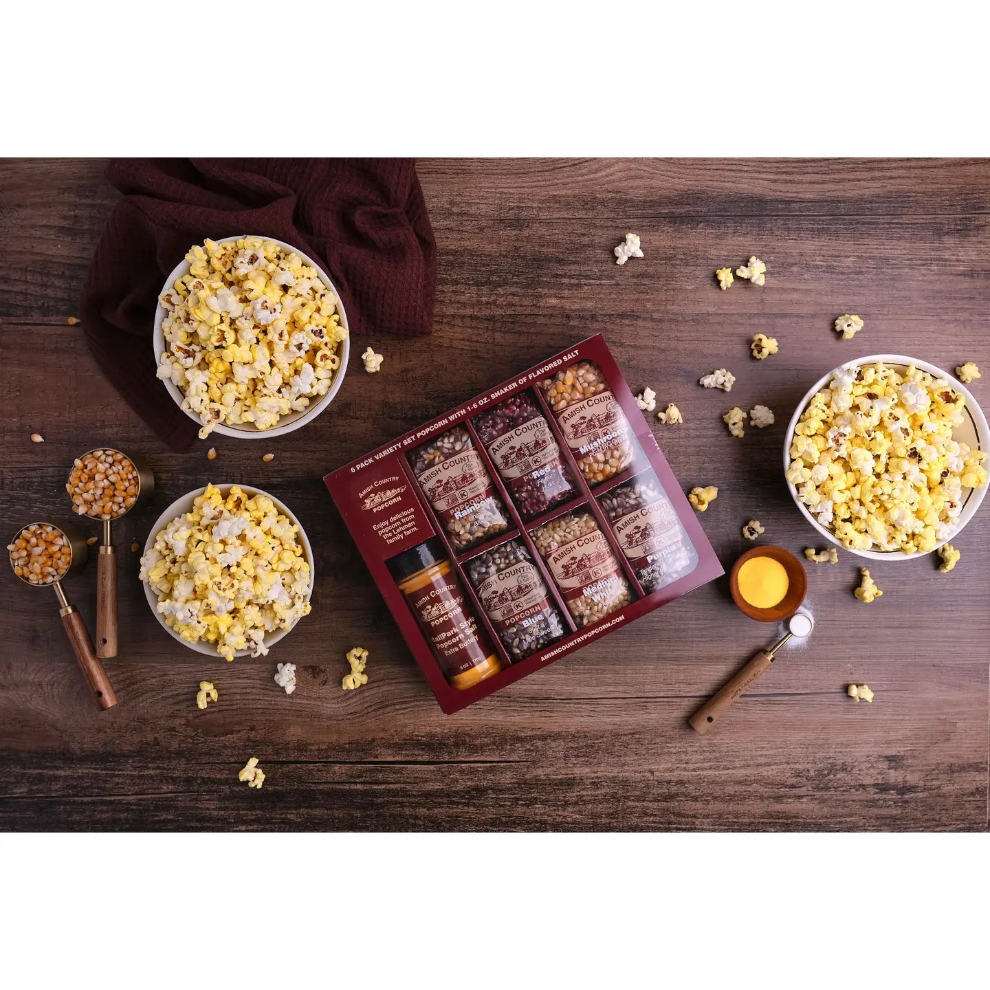 Popcorn 6 Pack Variety Set with Salt