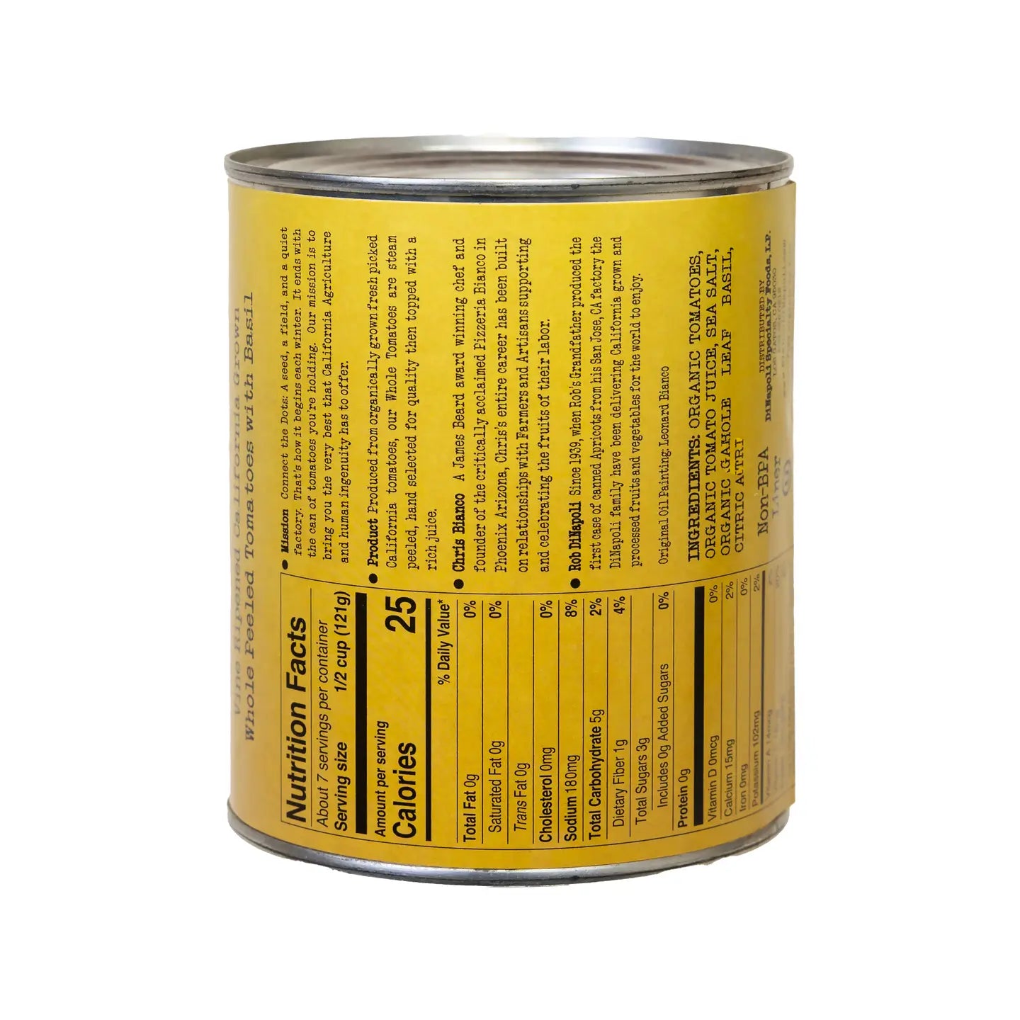 Bianco DiNapoli 28oz Org Whole Peeled Tomatoes