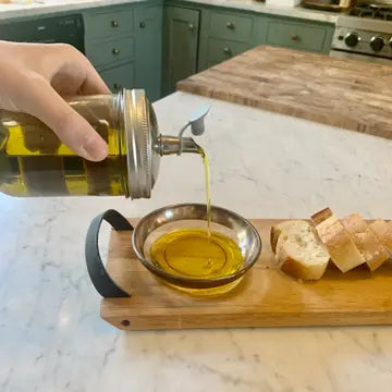 Jarware Stainless Steel Oil Cruet Lid for Wide Mouth Mason Jar