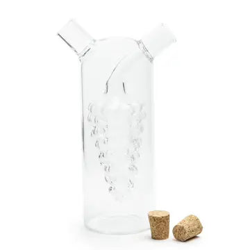 Grape Motif Cylinder Oil & Vinegar Bottle