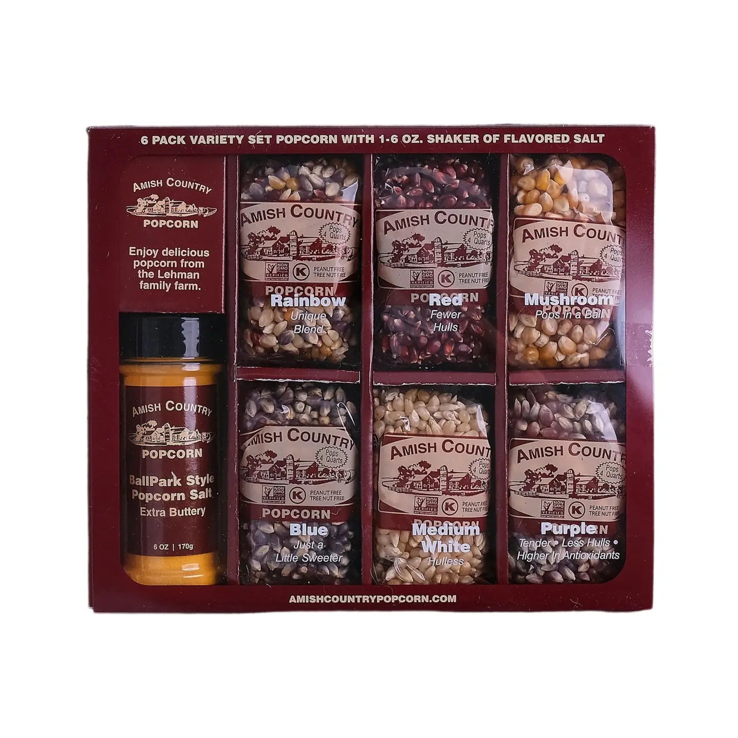 Popcorn 6 Pack Variety Set with Salt