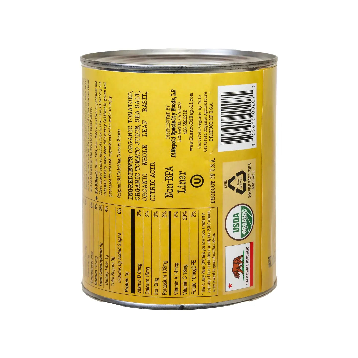 Bianco DiNapoli 28oz Org Whole Peeled Tomatoes