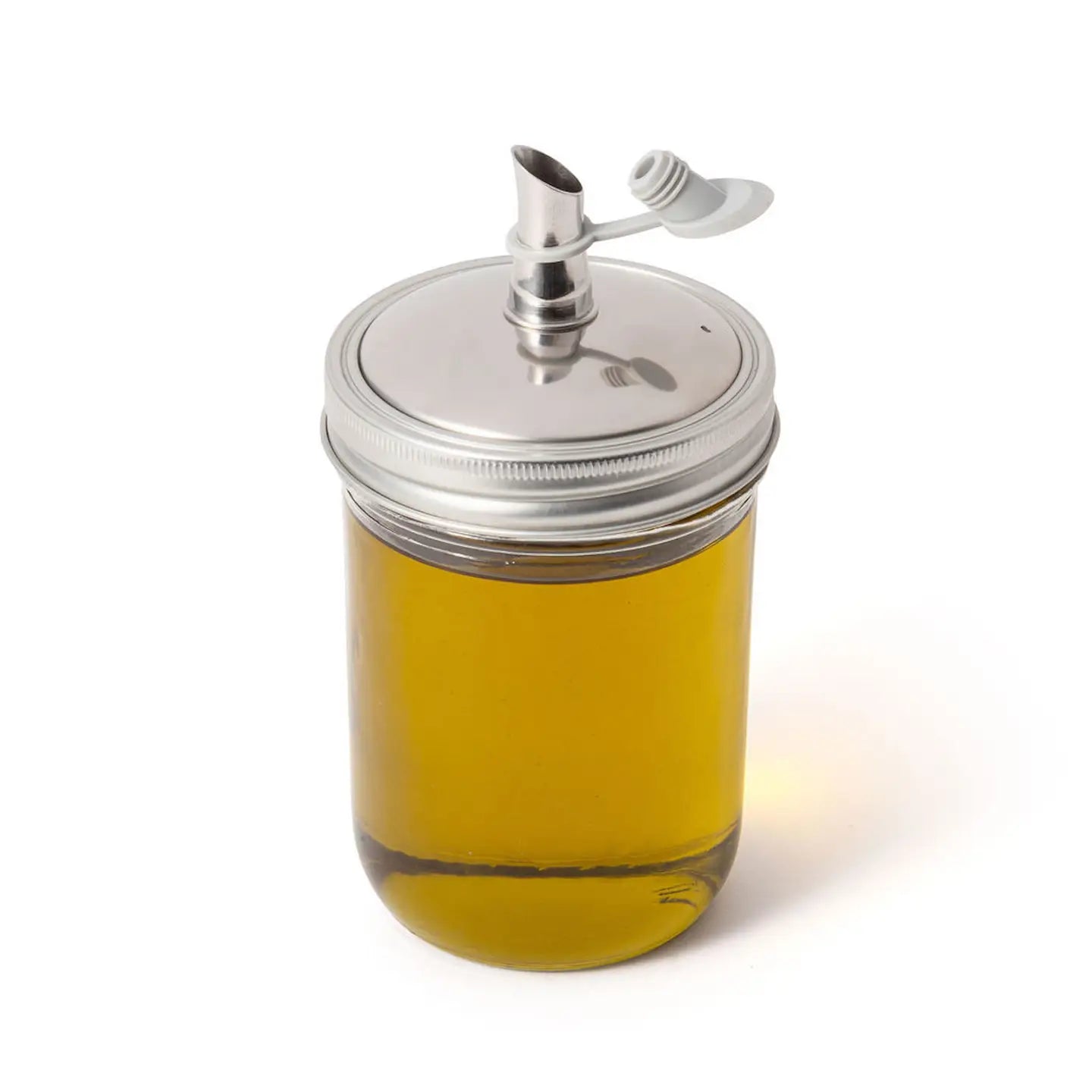Jarware Stainless Steel Oil Cruet Lid for Wide Mouth Mason Jar