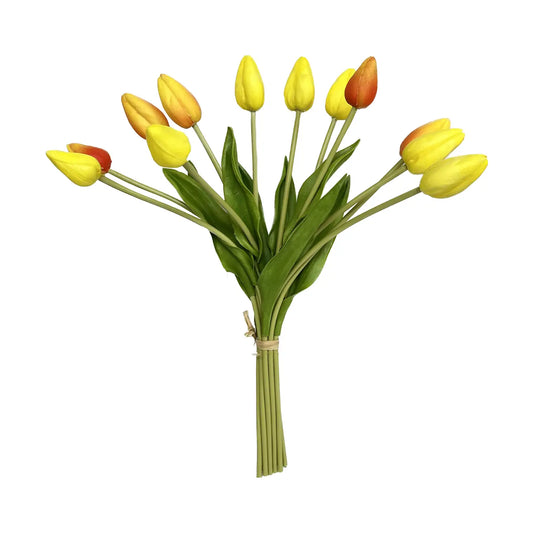 Dozen Stem Bouquet Real Touch Yellow Tulips