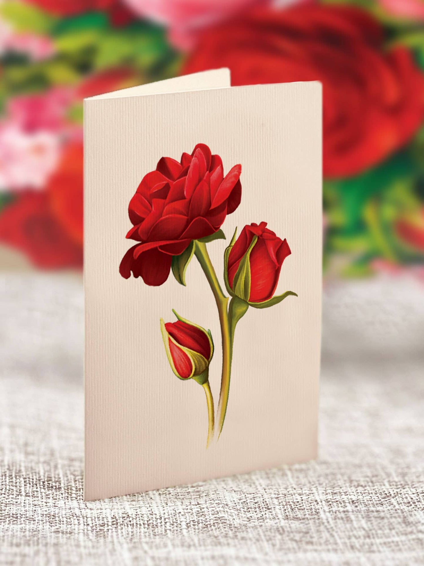 Mini Blooming Roses Pop-up Greeting Card