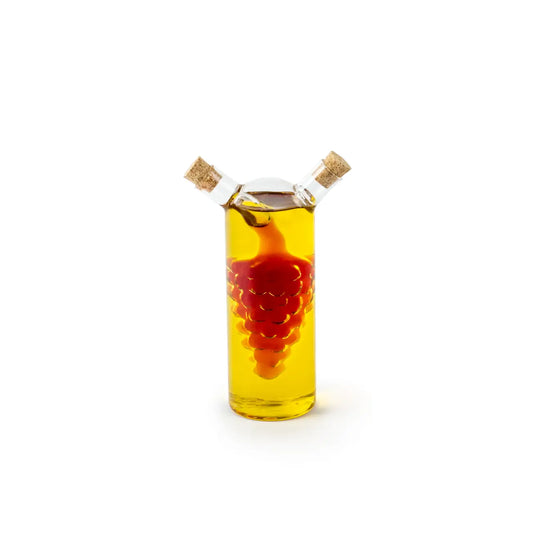 Grape Motif Cylinder Oil & Vinegar Bottle