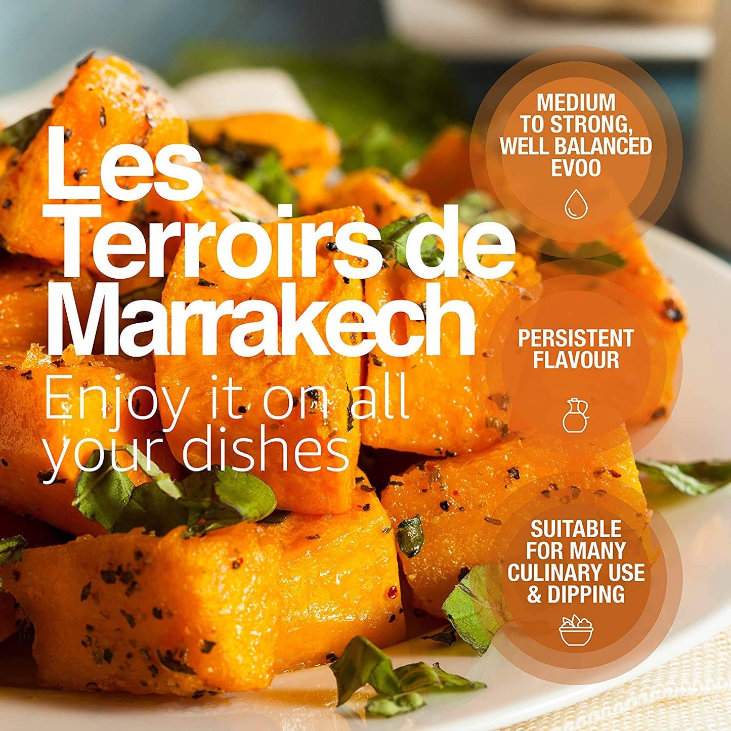 LES TERROIRS DE MARRAKECH Organic Extra Virgin Olive Oil: GLASS BOTTLE OF 250ML