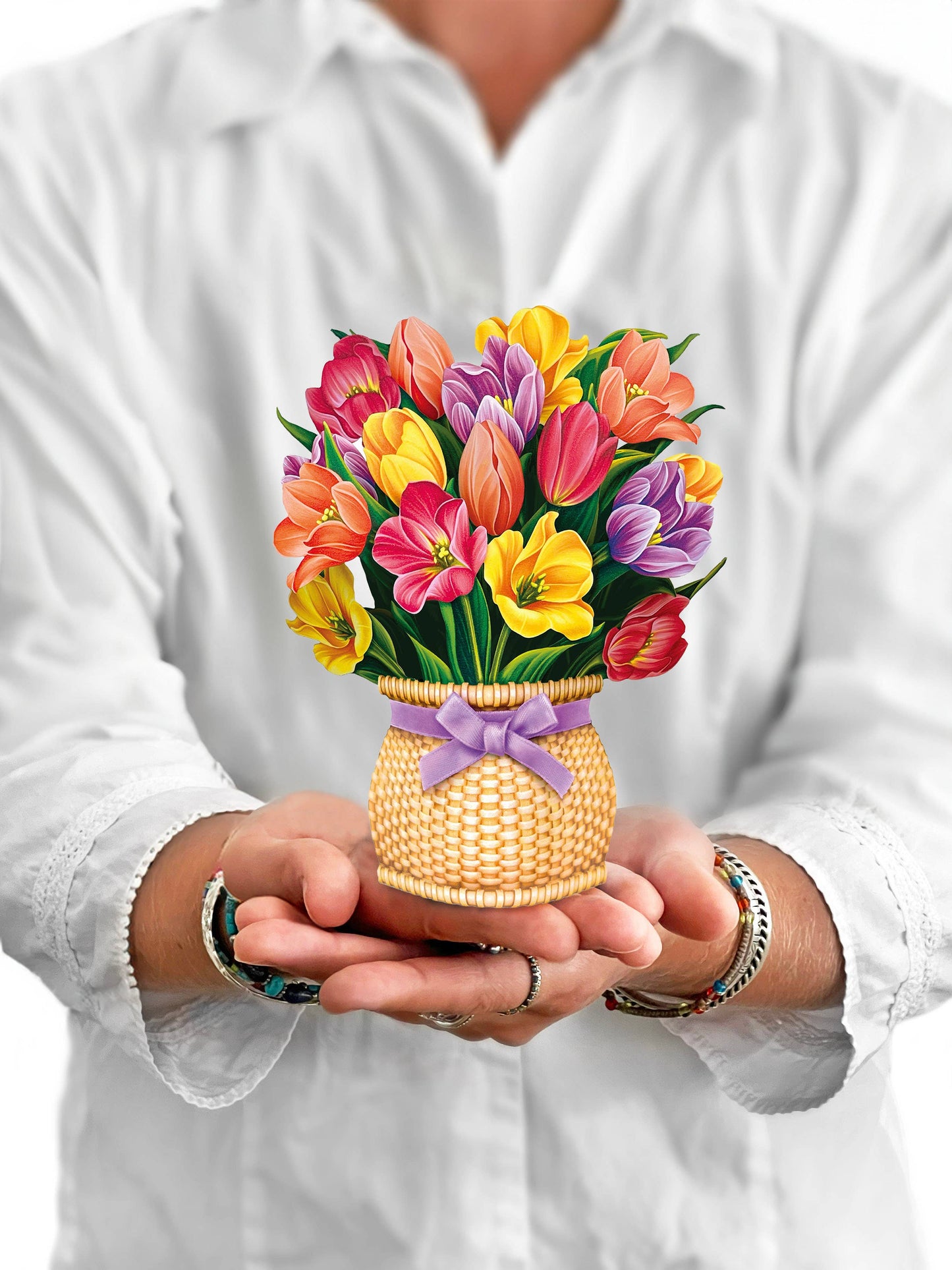 Mini Festive Tulips Pop-up Greeting Card