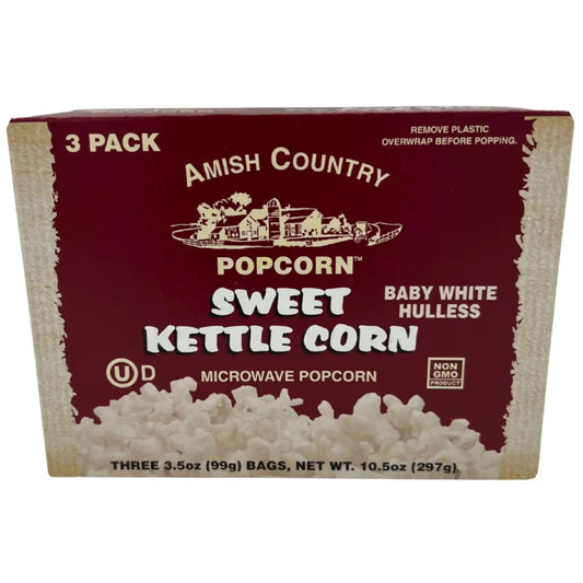 Amish Country Kettle Corn Microwave Popcorn - 3 Pack