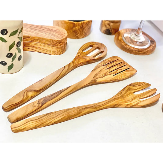 Olive Wood Slotted Cooking Spoon