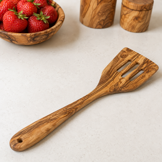 Olive Wood Slotted Spatula