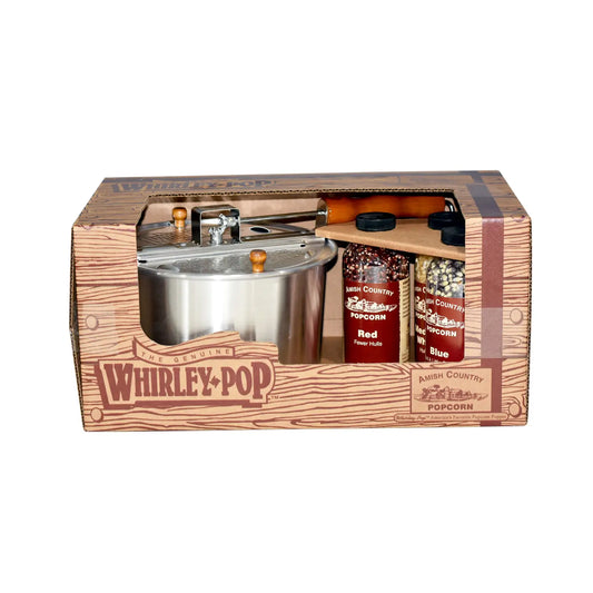 6 Quart Whirley Pop Popcorn Popper & 14 Oz Popcorn Gift Set