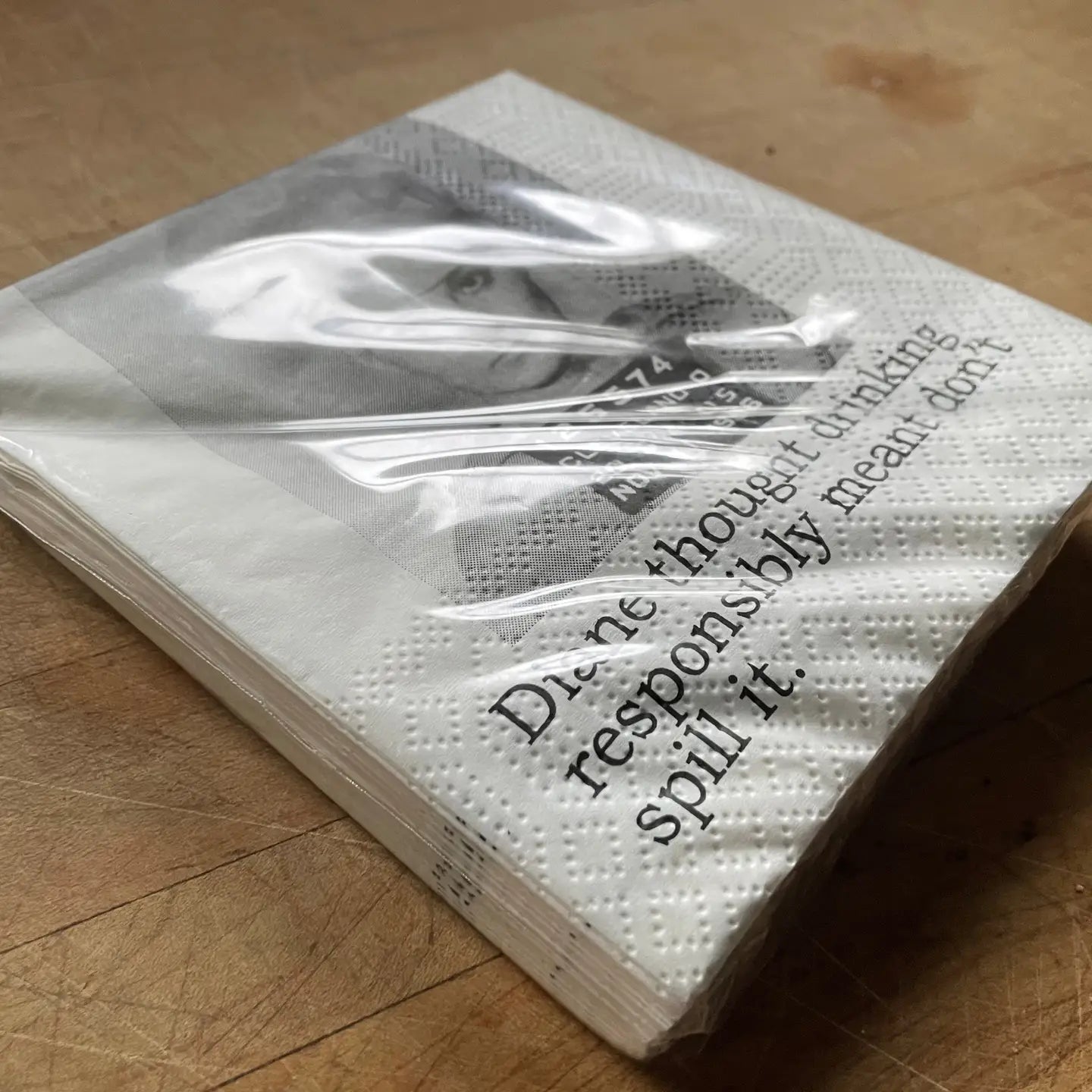 Diana thought drinking...Napkins