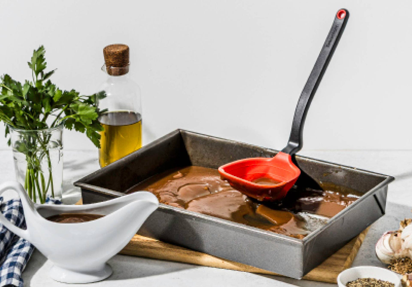 Fladle® - Fold Flat Silicone Ladle: Red