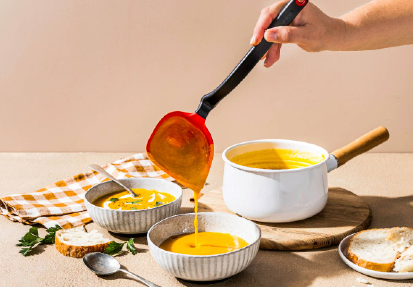 Fladle® - Fold Flat Silicone Ladle: Red