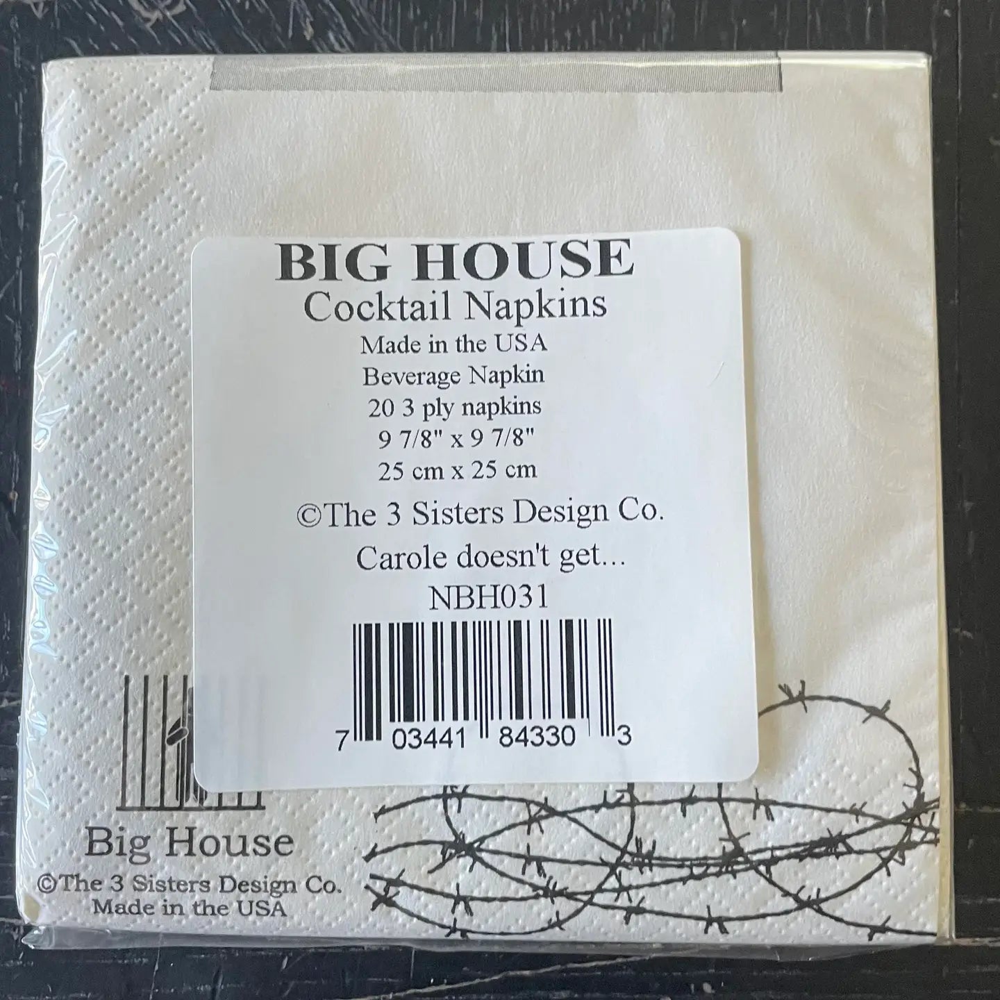 Carole doesn't get...Napkins