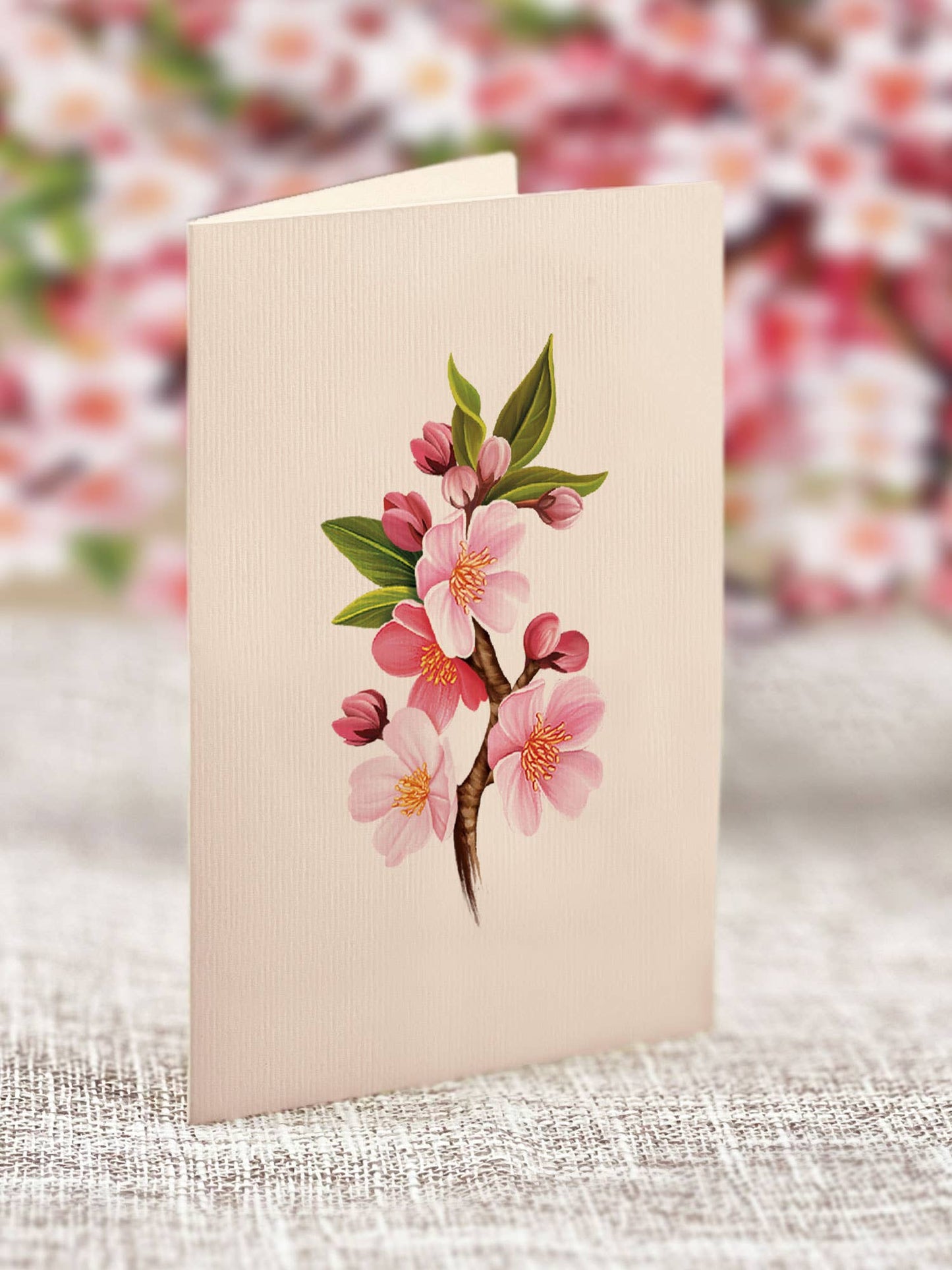 Mini Japanese Cherry Blossom Mini Pop-up Greeting Card